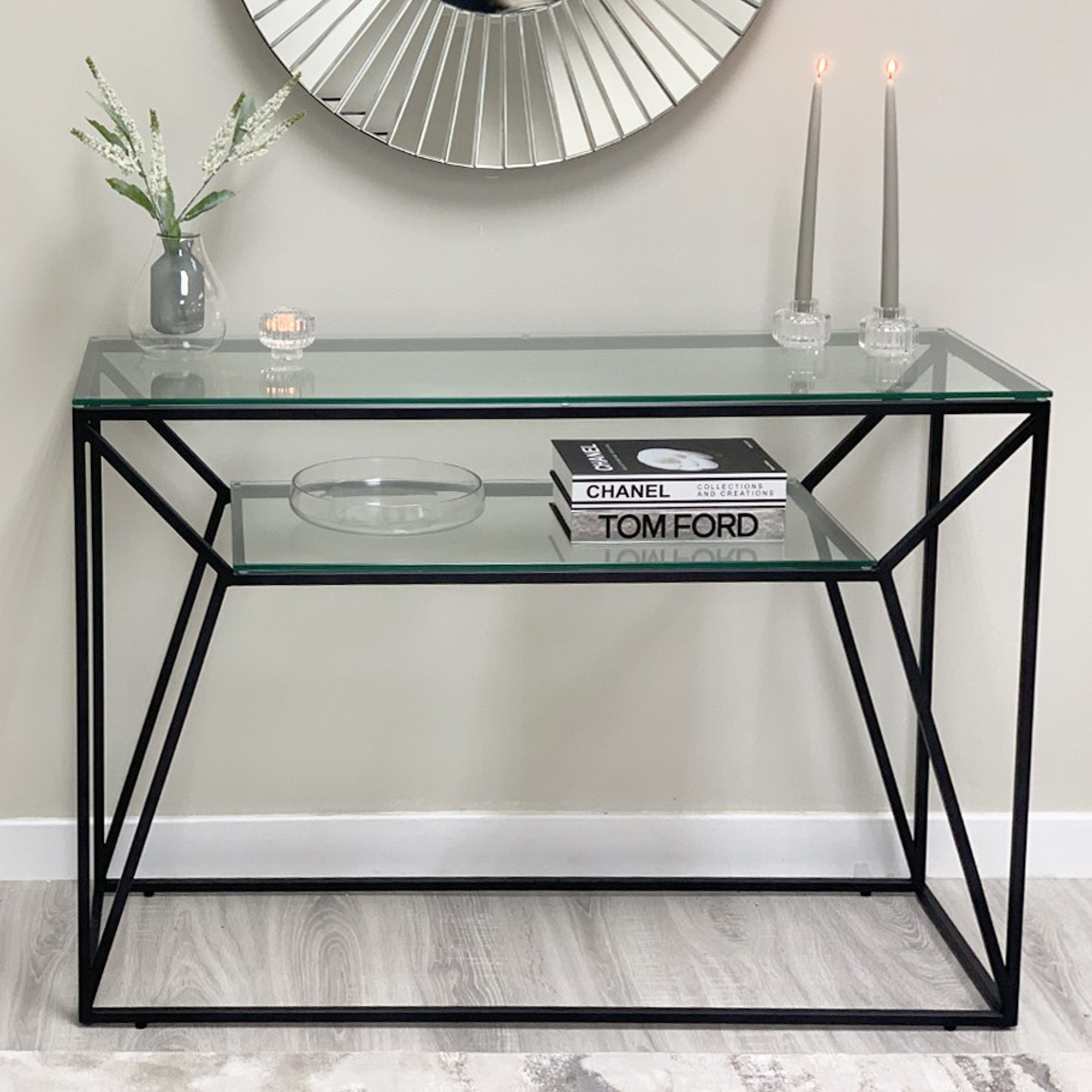 Ava Matte Black Console Table